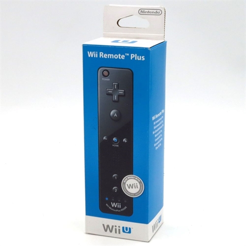 Wii Remote Plus Controller - Sort - Komplet i æske - Nintendo Wii U Tilbehør (B Grade) (Genbrug)